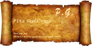 Pitz Györgyi névjegykártya